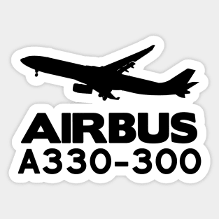 Airbus A330-300 Silhouette Print (Black) Sticker